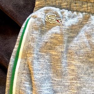 Lacoste knit athletic / sleeping pant; Heather grey w/onseam pockets